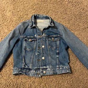 Madewell Gently worn classic distressed jean jacket. Size XS